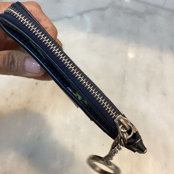 Kate Spade Floral Card Holder Key Chain Leather Wallet - Picture 7 of 9